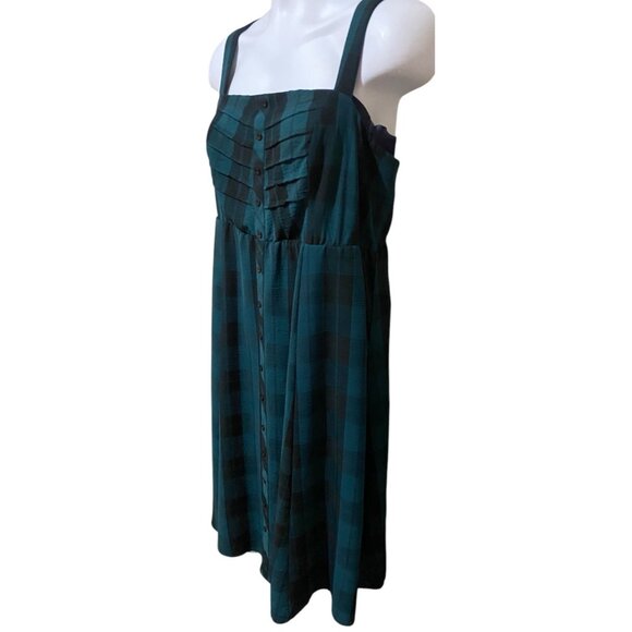 Torrid Womens Midi Dress 1X Seersucker Button Sleeveless Academia Adjustable - Picture 8 of 14